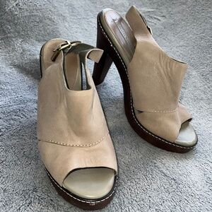 Banana Republic wood heel, soft leather upper